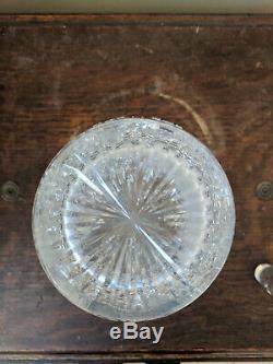 ABP Antique J. Hoare Brilliant Cut Glass Whiskey Jug Decanter w Stopper Barware