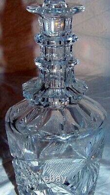 ABP Brilliant Cut Glass Crystal Decanter Liquor Whiskey Bottle 12