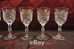 ABP Cut Glass Crystal Decanter with Hobstar Fan and 6 Cordial Glasses