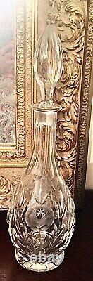 ABP Cut Glass Lead Crystal Liquor Decanter Rose Brandy Wine Antique Vtg Minte 16