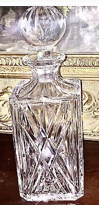 ABP Cut Glass Lead Crystal Liquor Decanter Rose Brandy Wine Antique Vtg Minte 16