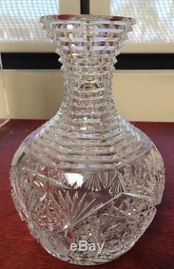 ABP Decanter Pressed Cut Glass 8 Tall
