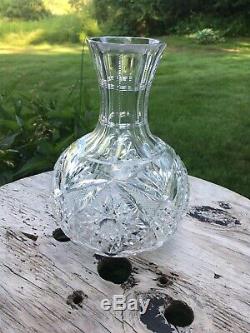 ABP Libbey AMERICAN BRILLIANT CUT GLASS Corinthian Water Bottle Carafe Decanter