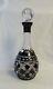 Ajka Black Onyx Cut To Clear Crystal Decanter & Stopper