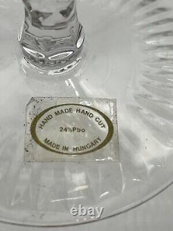 AJKA Crystal Boho Set of 5 Hock Wine Glasses & decanter Marsala CTC Hungary