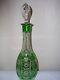 Ajka Marsala Emerald Green Cut To Clear Decanter Made In Hungary (15 1/2)