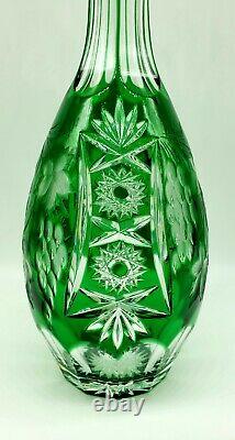 AJKA Marsala Cased Emerald Cut To Clear Crystal Decanter & 5 Cordials Multicolor