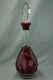 Ajka Marsala Ruby Red Cut To Clear Decanter With Stopper, 16, Nwt