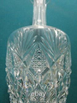 AMERICAN BRILLIANT CLARET DECANTER CUT GLASS with tiny diamond cuts in the edges