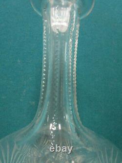 AMERICAN BRILLIANT CLARET DECANTER CUT GLASS with tiny diamond cuts in the edges