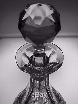 AMERICAN BRILLIANT CUT GLASS CRYSTAL ANTIQUE PAIRPOINT DECANTER 1900S ABP