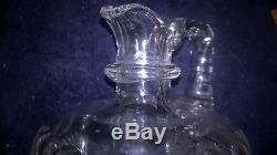 AMERICAN BRILLIANT CUT GLASS WHISKEY DECANTER & 6 WHISKEY GLASSES