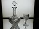 American Brilliant Cut Glass Footed Decanter& Goblet Documented Pairpoint