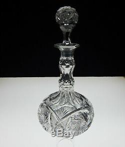 AMERICAN BRILLIANT cut glass whiskey decanter REGENT pattern Empire cut glass