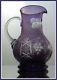 Amethyst Purple Pitcher Decanter Cut To Clear Lead Crystal Traube Grapes Germany