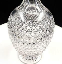 ANGLO IRISH CRYSTAL HONEYCOMB NECK AND DIAMOND CUT 11 1/2 FOOTED DECANTER 1800s