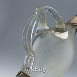 ANTIQUE 19thC GERMAN SOLID SILVER & GLASS ROOSTER NOVELTY DECANTER c. 1890