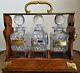 Antique Tantalus With 3 Glass Decanters By Betjemann