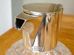 ANTIQUE VICTORIAN SOLID SILVER HM1899 & CUT GLASS CLARET JUG WINE EWER DECANTER