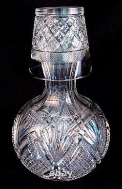 ANTIQUE WHISKEY DECANTER AMERICAN BRILLIANT w WEBB LORD CALVERT GLASS