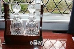 A Lovely Pair Of Waterford Crystal Colleen Decanters In A Tantalus Superb Cond