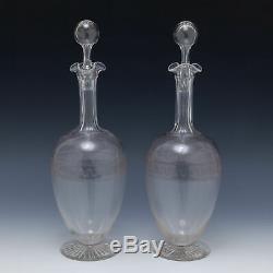 A Pair of Engraved Amphora Decanters c1890