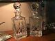 A Pair Of Stunning Vintage Cut Crystal Decanters & Stoppers Bourbon Whiskey