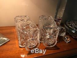 A pair of Stunning vintage Cut Crystal Decanters & Stoppers bourbon whiskey