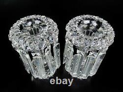 A pair of elegant cut-glass mantel lusters. Candle Holder