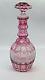 Abp New England Glass Co. Cranberry Cut To Clear Cut Glass Decanter 1876 1914