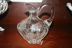 Abp c1900 American brilliant cut glass decanter, Hawkes, Tuthill, Libbey, Thistle, 7