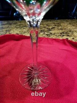 Ajka Castille 4 Crystal Wine Glasses Goblets Cut To Clear, 3 Have Stickers