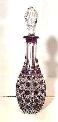 Ajka Crystal Purple Russian Court Decanter for Faberge Cut to Clear Amethyst