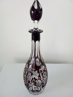 Ajka Crystal decanter Hungary grape design
