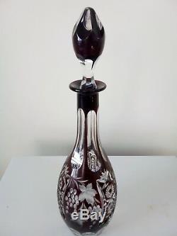 Ajka Crystal decanter Hungary grape design
