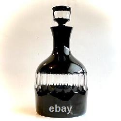 Ajka Faberge Black Magic Black Onyx Cased Cut To Clear Decanter Whiskey 12