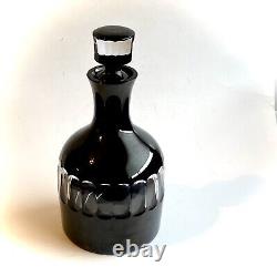 Ajka Faberge Black Magic Black Onyx Cased Cut To Clear Decanter Whiskey 12