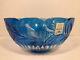Ajka Hungary Blue Cased Cut To Clear Crystal Humming Bird Bowl With Label #57/500