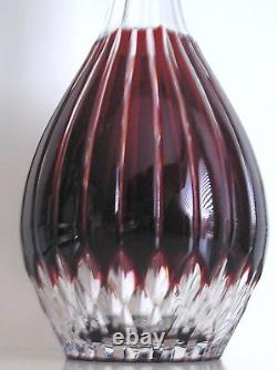 Ajka Hungary Castille Ruby Cased Cut To Clear Crystal Decanter