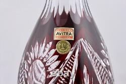 Ajka/avitra Ruby Red Cut To Clear Crystal Decanter Mint