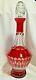 Ajka/dillards Xenia Ruby Red Decanter 15 1/2 Cut To Clear Crystal Bohemian