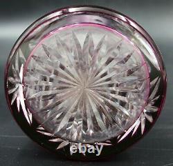 Amazing French Baccarat Crystal Decanter Violet Deep Cut to Clear, ca 1900