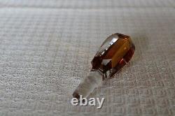 Amber Vintage Point Star & Circle Cut To Clear Numbered Decanter & Stopper