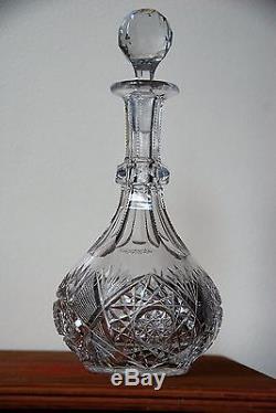 American Brilliant Antique Cut Glass Decanter in Excellent Original Condition