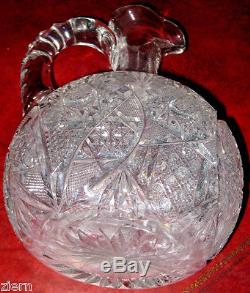 American Brilliant Crystal Cut Glass Wine Decanter