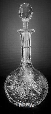 American Brilliant Cut 12 Decanter Drape Pattern by L Straus & Sons Unsigned