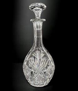 American Brilliant Cut Crystal Wine Decanter with Stopper