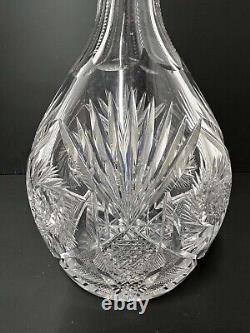 American Brilliant Cut Crystal Wine Decanter with Stopper