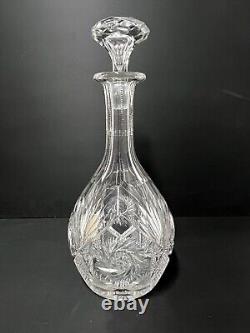 American Brilliant Cut Crystal Wine Decanter with Stopper