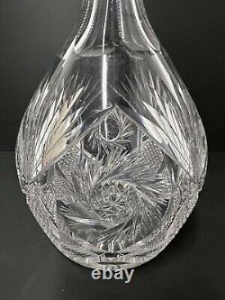 American Brilliant Cut Crystal Wine Decanter with Stopper